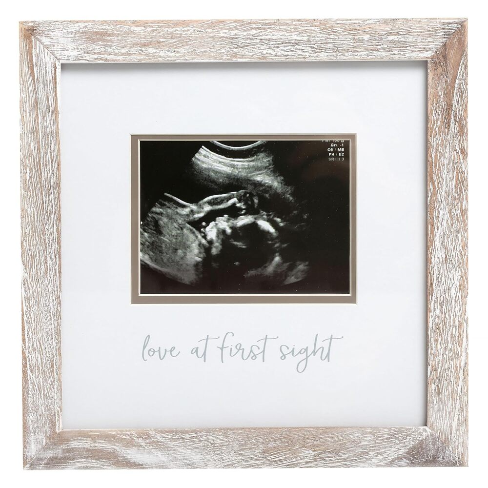 Pearhead Love at First Sight Sonogram Picture Frame Keepsake, Rustic